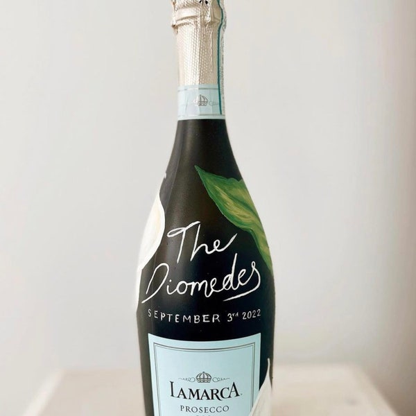 Hand Painted Champagne Bottle - DM FIRST!