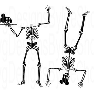 Roliga dansande skelett SVG, skelett Svg, Halloween Svg, familjesemester SVG, anpassa present Svg, vinylklippfil, musfil, Mickey Svg, SVG