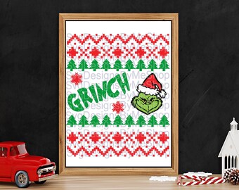 Ugly Sweater Grumpy Face SVG Digital Download