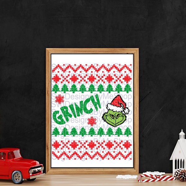 Ugly Sweater Grumpy Face SVG Digital Download