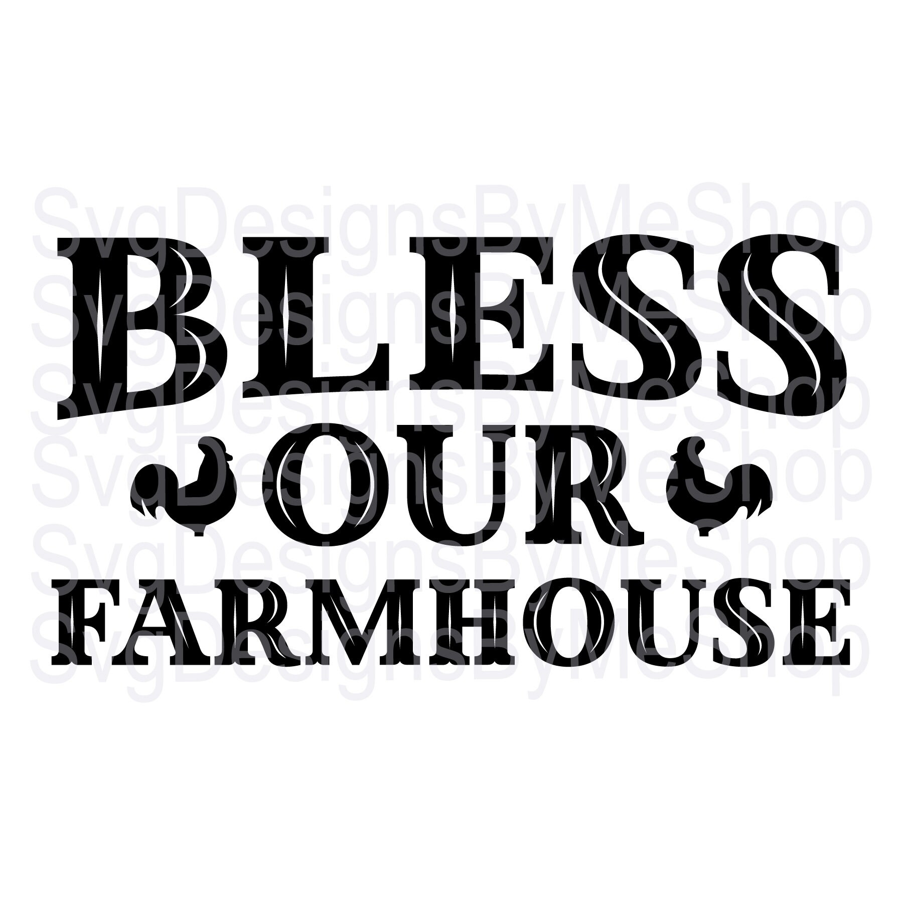 Bless Our Farmhouse Kitchen Svg, Farm House Svg, Barn Svg, Digital Download Svg, Png, Jpg, Eps