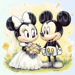 Mickey and Minnie Wedding, Mickey Wedding, Mickey and Minnie Digital Download,  Digital Download, Sublimation, T-Shirt, Tumbler File, Png