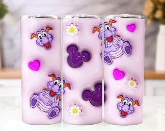 3d Inflated Figment Tumbler Wrap, Figment Tumbler Wrap, Figment Sublimation Design, Figment Design, 3d Tumbler Wrap, Tumbler wrap, Tumbler