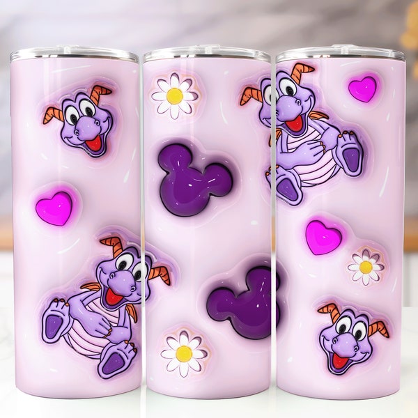 3d Inflated Figment Tumbler Wrap, Figment Tumbler Wrap, Figment Sublimation Design, Figment Design, 3d Tumbler Wrap, Tumbler wrap, Tumbler