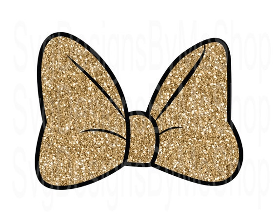 Gold Mouse Bow, Minnie Mouse Bow, Mouse Bow Cut File, Minnie Bow File, Bow  Digital Download, Sublimation, T-shirt, Tumbler, Digital Png, Png 