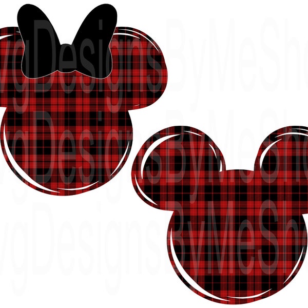 Red Plaid Mouse, Red Plaid Mouse With Bow, Mouse Digital File, Digital file, Digital Download, Sublimation, T-Shirt, Tumbler