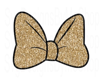 Gold Mouse Bow, Minnie Mouse Bow, Mouse Bow Cut File, Minnie Bow file, Bow Digital Download, Sublimation, T-Shirt, Tumbler, Digital Png, Png