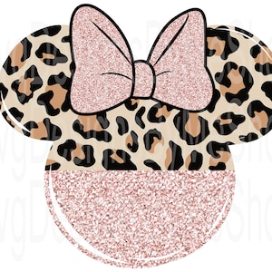 Pink Mouse Leopard, Mouse Leopard with Bow, Mouse Leopard, Leopard file, Leopard Digital Download, Sublimation, T-Shirt, Tumbler