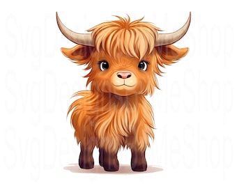 Highland Cow Png, Cow Png, Digital File, Digital Download, Png Only