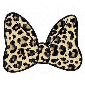 Leopard Minnie Mouse Bow, Mouse Bow Cut File, File Minnie Bow, Bow Download digitale, Sublimazione, T-Shirt, Tumbler, Png digitale, File Png
