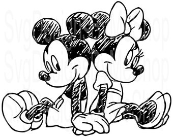 Mouse Sketch, Girl Mouse Sketch, Mouse file, Mouse Vintage Digital Download, Digital File, Sublimation, T-Shirt, Tumbler, Png File