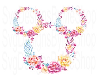 Mouse Floral Wreath Png, Mouse Floral Png, Mouse file, Mouse Floral Digital Download, Digital File, Sublimation, Tumbler, Png File