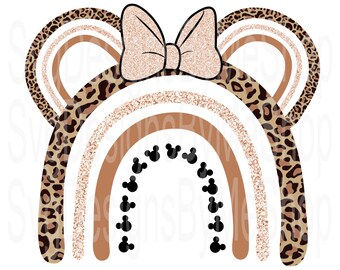 Mouse Leopard Rainbow, Girl Mouse Leopard, Leopard file, Leopard Digital Download, Digital File, Sublimation, T-Shirt, Tumbler