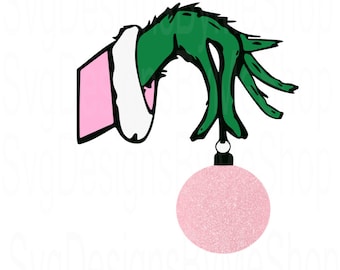 Grumpy Face Hand with Bulb, Christmas Digital Download Png,  Pink Glitter Christmas, Pink Christmas Png