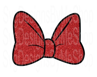 Red Glitter Minnie Bow, Minnie Mouse Bow, Mouse Bow File, Minnie Bow file, Bow Digital Download, Sublimation, T-Shirt, Tumbler, Digital Png