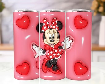 3d Inflated Minnie Tumbler Wrap, Minnie Tumbler Wrap, Minnie Sublimation Design, Minnie Design, 3d Tumbler Wrap, Tumbler wrap,Mickey Tumbler