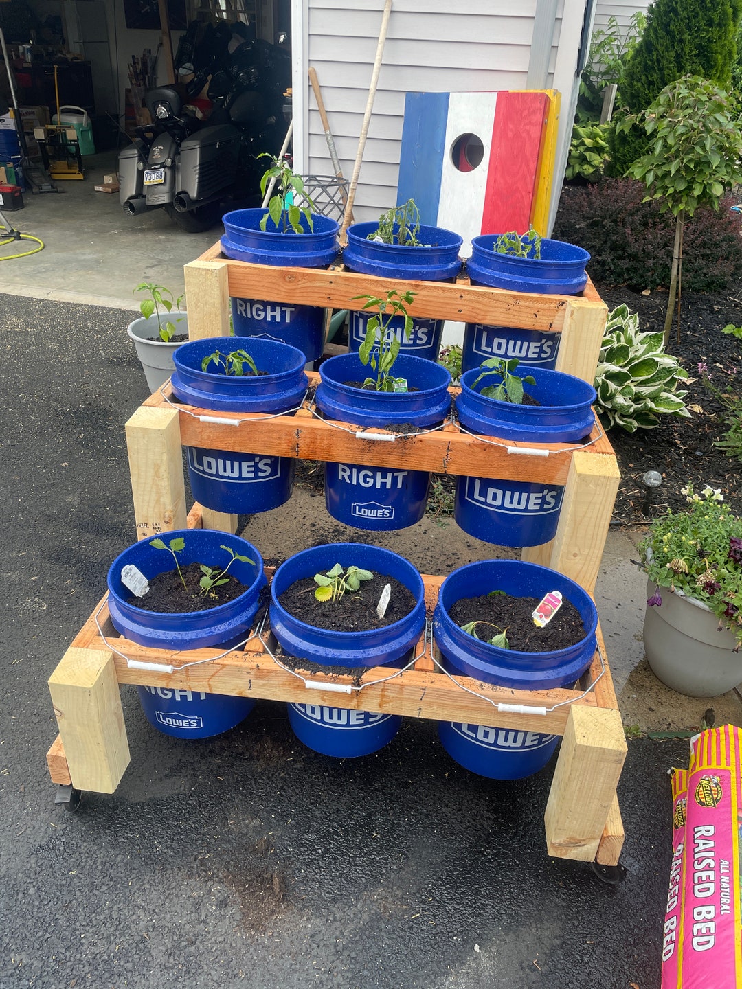 Vegetable Planter Stand PDF Plans Rolling Etsy