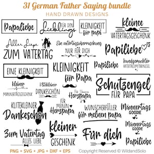 31 German Father Saying bundle, Father Love Svg, Child Svg Design, Daddy Love Design, Papa Quote Svg, Dad and Daughter, Digital Download