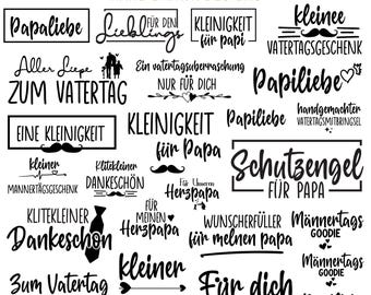 Paquete de 31 frases para padres en alemán, Svg de amor paterno, Diseño Svg para niños, Diseño de amor paterno, Svg con frase de papá, Papá e hija, Descarga digital