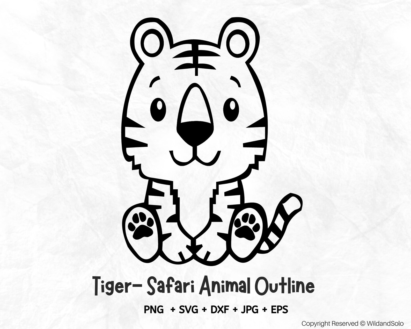 Tiger Svg Split Safari Animals Outline Safari Animals Etsy