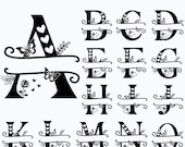 26 Floral Alphabet SVG Bundle | Floral Split Monogram SVG | Initial Letter svg PNG | Flower Alphabet Clipart | Digital Download
