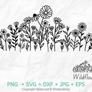 Wildflowers Svg Bouquet SVG Split Monogram Svg Floral Svg - Etsy