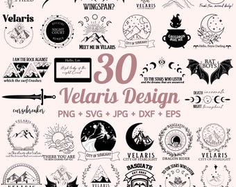30 Velaris City of Starlight ACOTAR Svg bundle, Court of Thorns and Roses Svg, To The Stars City of Starlight, Fourth Wing Design
