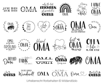 30 Deutsche Oma Plotter Bundle, Liebe Oma Potter, Kranz Oma SVG, Die Beste Oma SVG, Split Monogramm SVG, Lorbeerkranz SVG, Deutsche Mama SVG