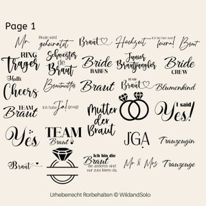 60 Bridal party svg bundle, Brautjungfern SVG, Trauzeugin SVG, Verlobungs Party SVG, Brautjungfern svg, Team Braut svg, Wir sagen Prost svg