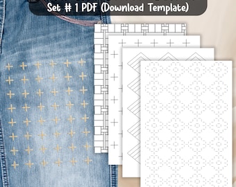 Stick and Stitch Sashiko Pattern, Embroidery Patterns, Clothing repair patterns, Sashiko Embroidery, Hand stitched sashiko