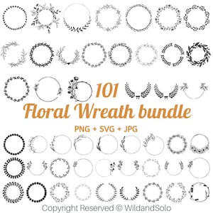 Kreis svg bündel, Blumenkranz svg, Herz Lorbeerkranz svg, Hochzeitskranz svg, handgezeichneter Kranz, Kranzmonogramm svg Kreisrahmen