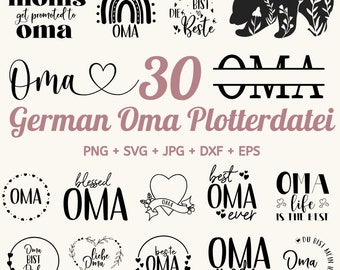 30 German Oma Plotter SVG bundle, Liebe oma potter, Die Beste Oma SVG, Plotterdatei Oma, Split Monogram Svg, German Mama SVG