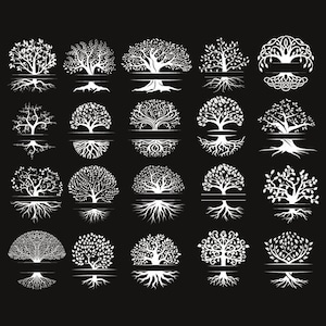 Baum des Lebens Monogramm svg, Familientreffen SVG, Stammbaum svg, Baum mit Wurzeln svg, Baumwurzeln svg, Our Roots SVG, Cut-Datei für Cricut svg
