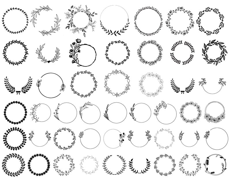 Harmonogram Frame Vector 100+monogram Frame Svg Bundle, Floral Frame Svg, Wreath Frame Svg ...