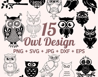 Owl SVG Bundle, Birds SVG bundle, Owl cut file, Owl svg design, Owll clipart, Owl svg files for silhouette  cricut, svg, dxf, png, eps