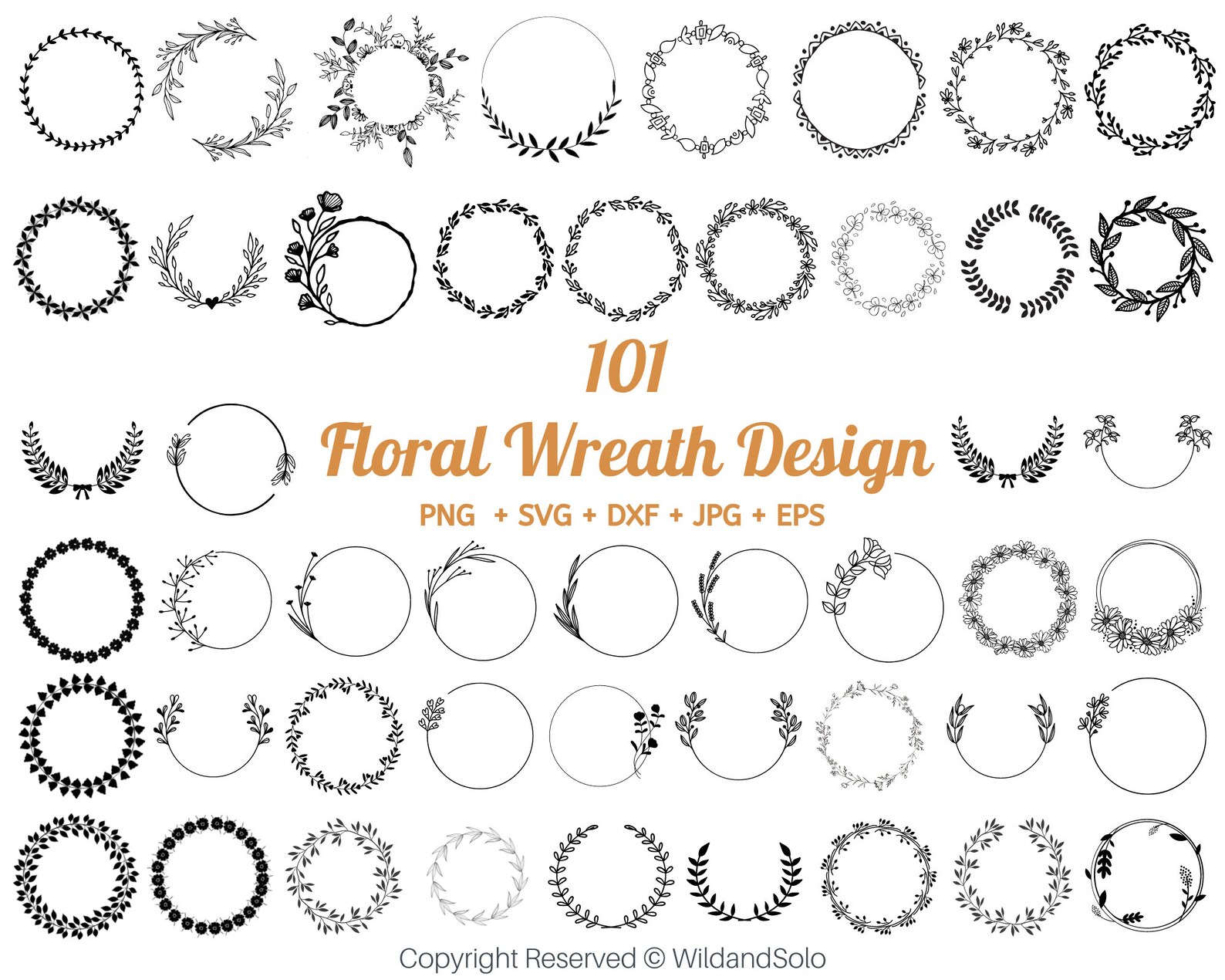 Wreath Svg Bundle Circle Svg Bundle Floral Wreath Svg Heart - Etsy