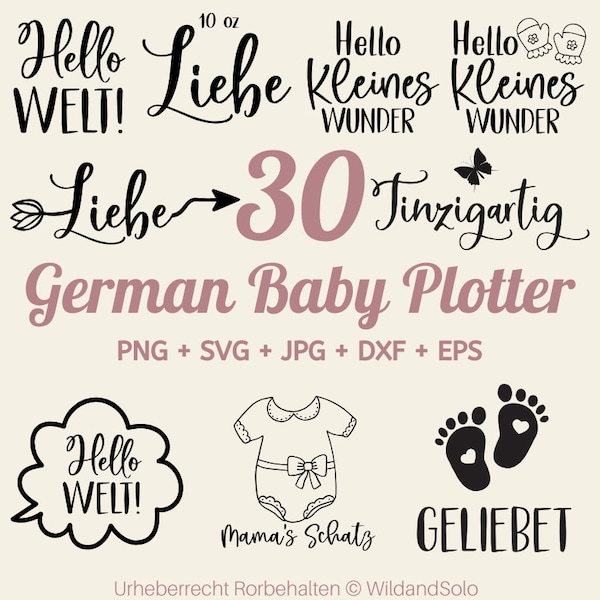 30 Deutsches Baby Zitat Svg, Baby Meilensteine Svg, Kindheit Zitat Svg, Niedliches Baby svg, Familienzitat Svg, Baby Andenken Svg