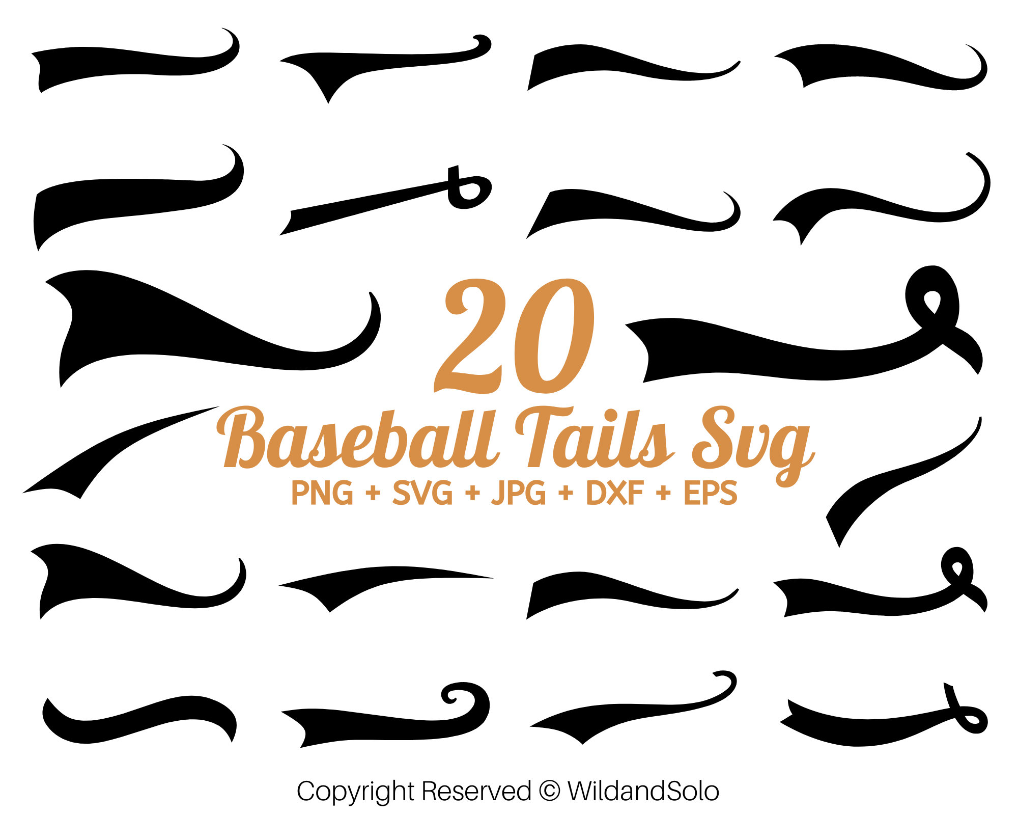 Font Swashes SVG, Font tails swooshes Svg set By SVGPouch