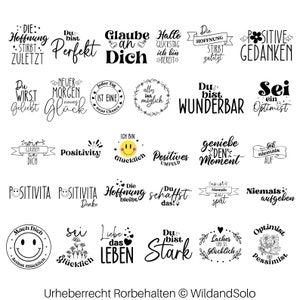 30 Positives Zitat SVG Bundle, Deutsch Spruch Bundle, Deutsch motivierend, Deutsch positiv svg, Deutsch svg
