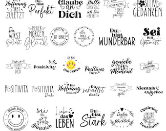 30 Positives Zitat SVG Bundle, deutsches Spruchpaket, deutsche Motivation, deutsches positives SVG, deutsches SVG, deutsches Sprichwort SVG, Sprüche SVG