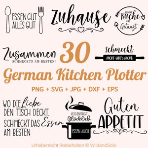 30 German Kitchen Svg Bundle, Küchendesigns Svg, Schneidebrett Svg, Kitchen Split  Svg, Kitchen Quotes svg, German Kitchen Quotes