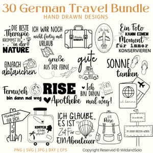 30 Deutsche Reise Plotterdatei SVG-bundel, Reise Design, Gute Reise, Urlaubs Svg, Deutsche Reisesprüche, Duitse reizen, Cricut silhouet