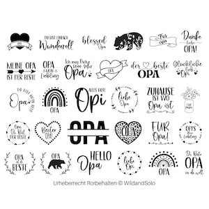 30 Duitse Opa Plotter Svg, Opa Rainbow svg, Duitse zinnen svg, bloemkrans Svg, Duitse Opa svg, Split Monogram Svg, opa Svg citaat