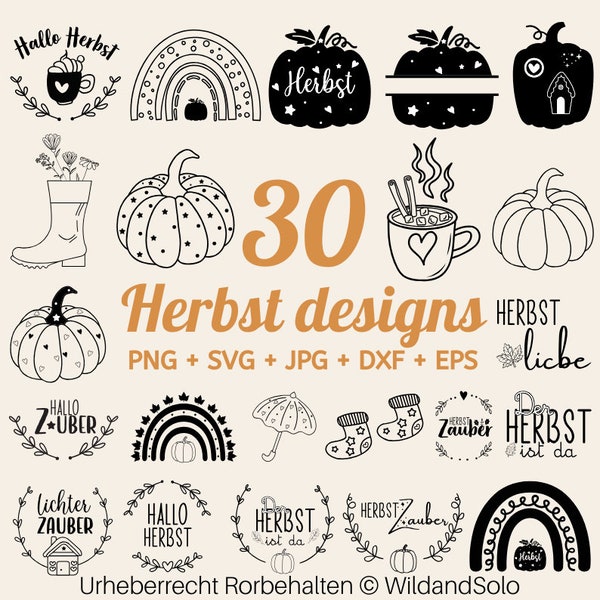 30 Herbst Plotter Svg, Herbst Sprüche Plotter Svg, Herbst Zuhause svg, herbstzeit svg, Kürbisspice svg, Kürbis SVG, Herbstdekoration svg