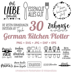 30 German Kitchen Svg Bundle, Küchendesigns Svg, Schneidebrett Svg, Kitchen Split  Svg, Kitchen Quotes svg, German Kitchen Quotes