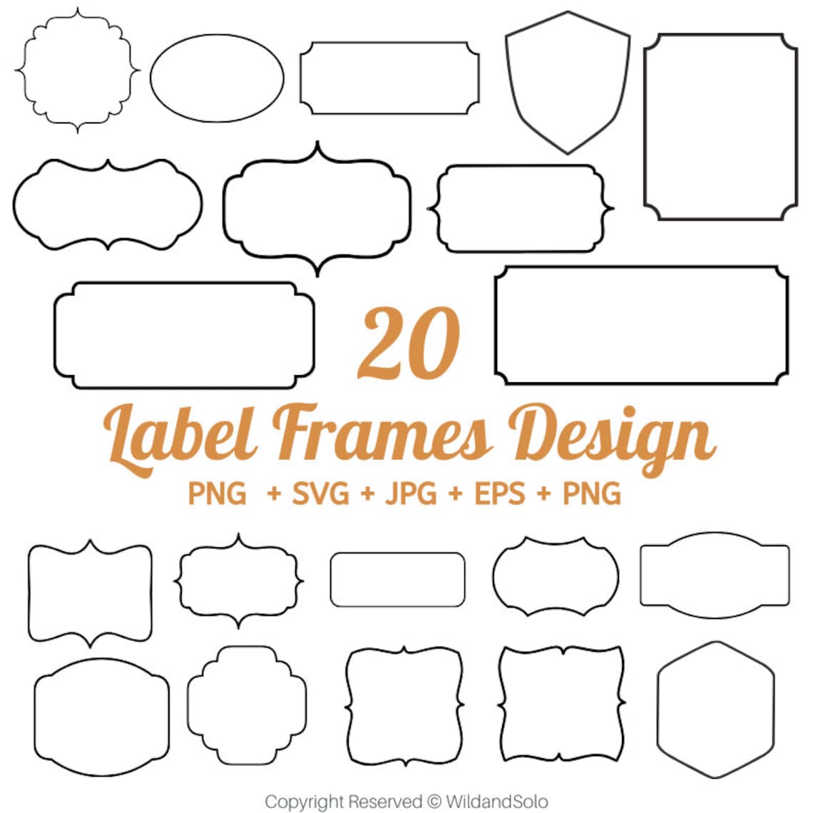 Label Frames SVG, Transparent Background, Label Svg, Vintage Frames Svg ...