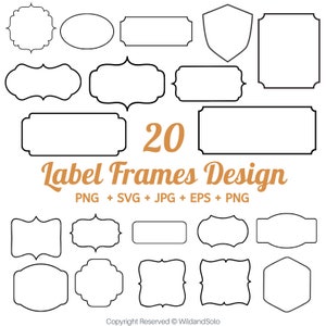 Label Frames SVG, Transparent Background, Label Svg, Vintage Frames Svg, Label Frame Vector Clipart, Banner Svg, Shapes Svg By Solo Wild