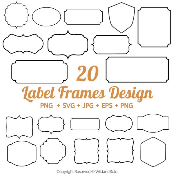 Label Frames SVG, Transparent Background, Label Svg, Vintage Frames Svg, Label Frame Vector Clipart, Banner Svg, Shapes Svg By Solo Wild