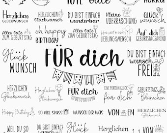 Geburtstags svg Bundle, Geburtstags svg Design, Geburtstags Zitat svg, Deutsches svg, Deutsche Plotterdatei svg, Schnitt Dateien für Cricut