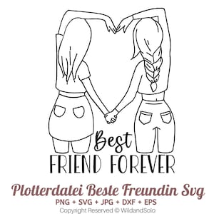 Best Friend Forever Plotterdatei Svg, Plotterdatei Beste Freundin SVG, Beste Freunde Bundel, Freundschaft SVG, Schwerster SVG, Vrienden-svg